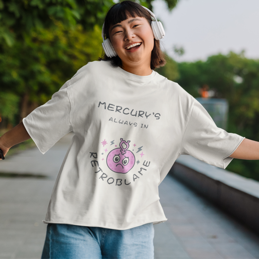 Mercury’s Always in Retroblame Unisex Oversized Cotton T-Shirt