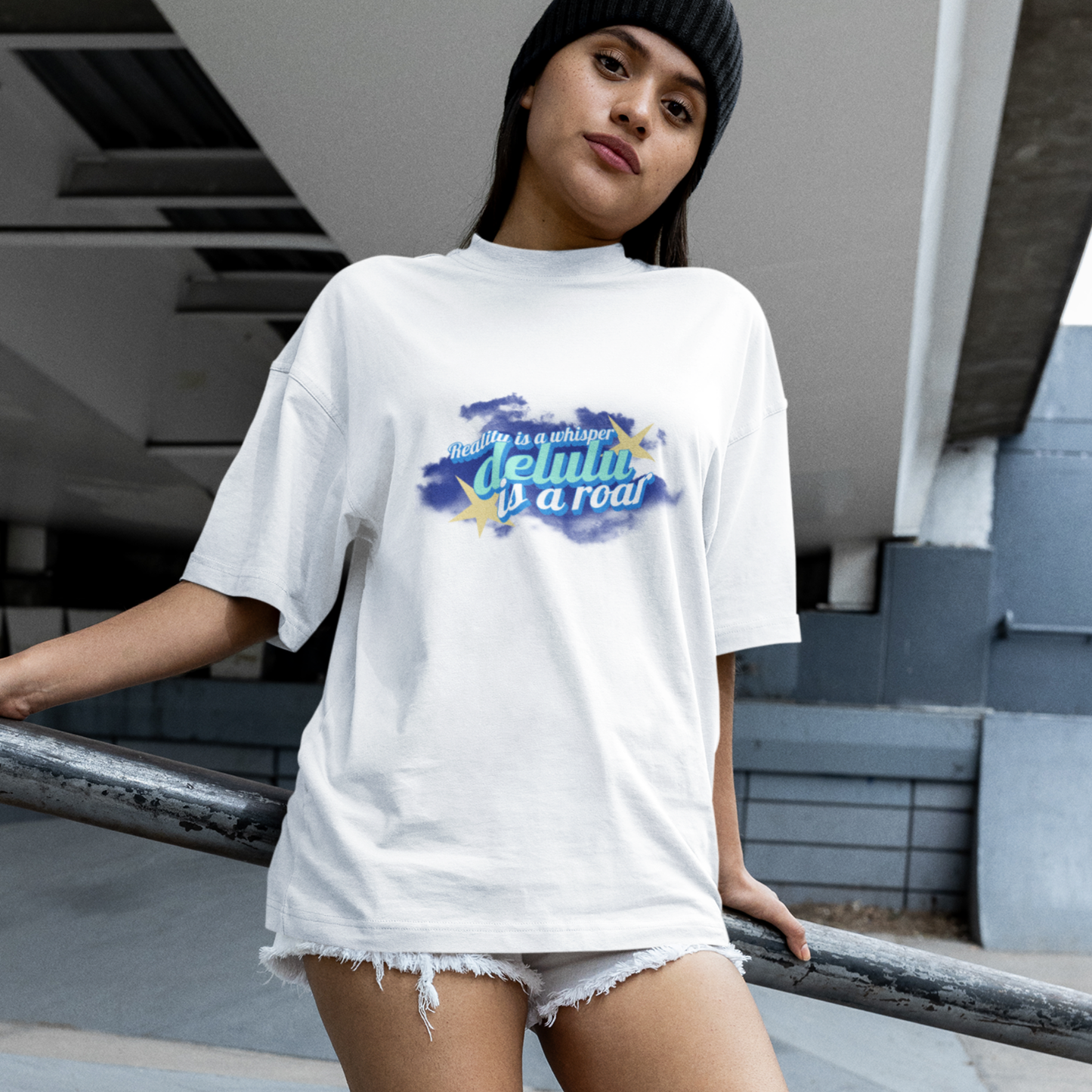 Delulu is a Roar Unisex Oversized Premium Cotton T-Shirt