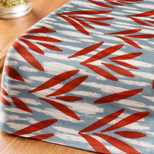 Slate Red Boho Brushstroke Table Runner