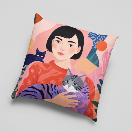 Boho Purry Cat Cushion Cover