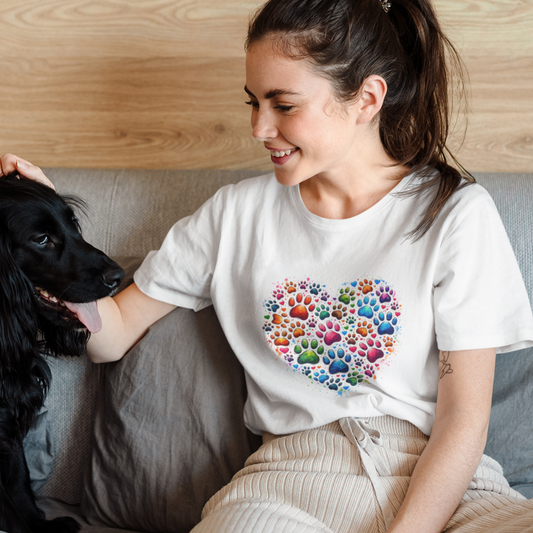 Paw Prints Unisex Oversized Cotton T-Shirt