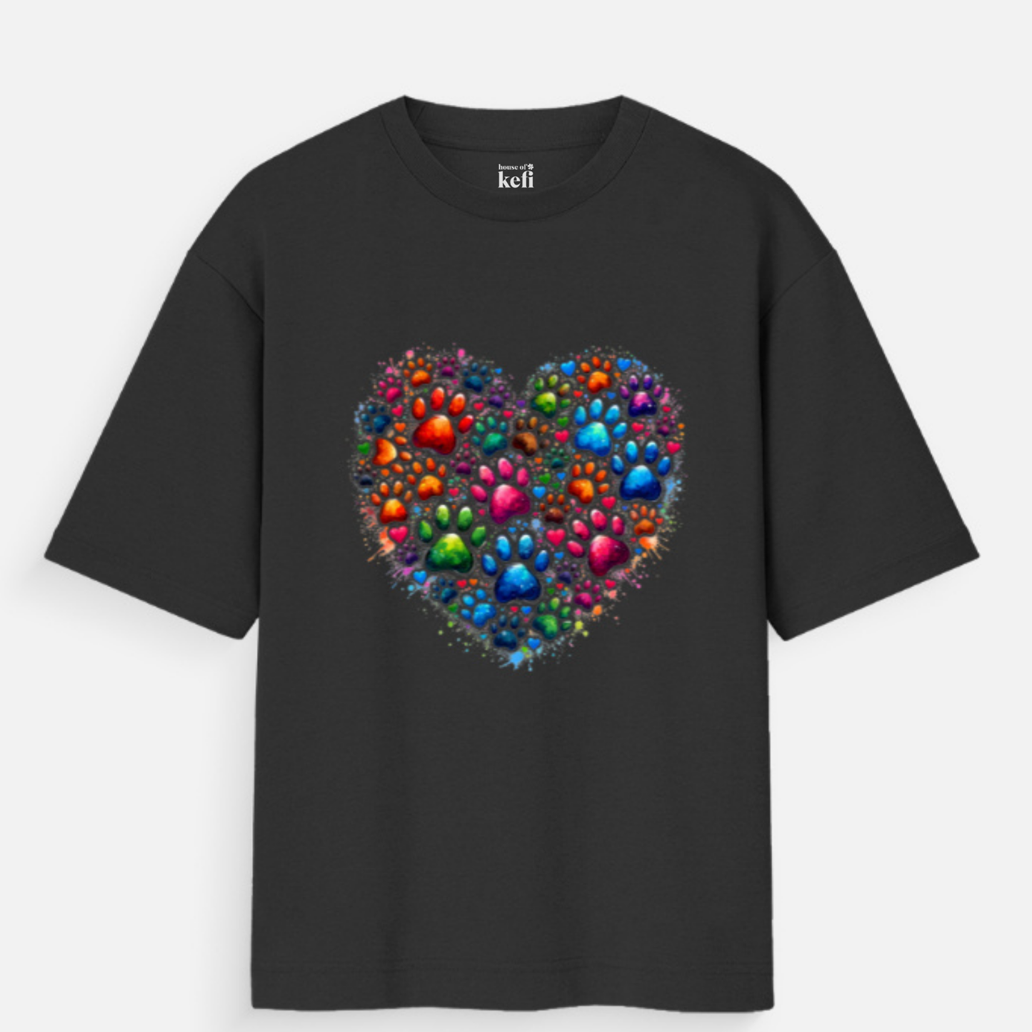 Paw Prints Unisex Oversized Cotton T-Shirt