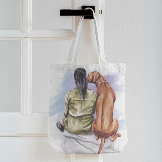 Forever Friend Canvas Tote Bag with Zipper