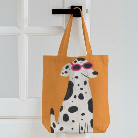Cool Spot Dalmatian Canvas Tote Bag with Zipper