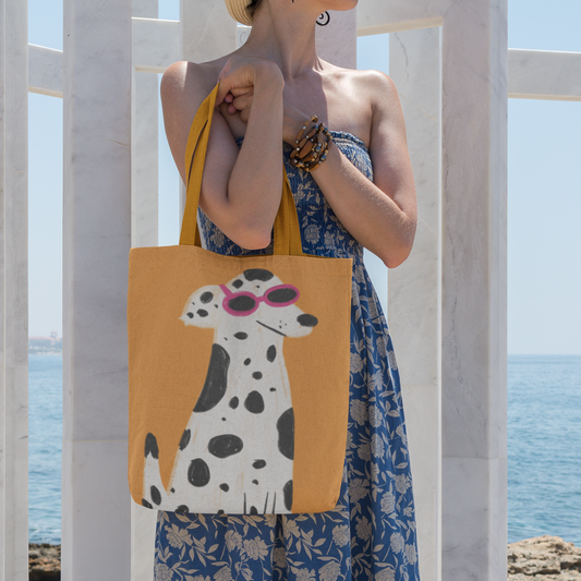 Cool Spot Dalmatian Canvas Tote Bag with Zipper