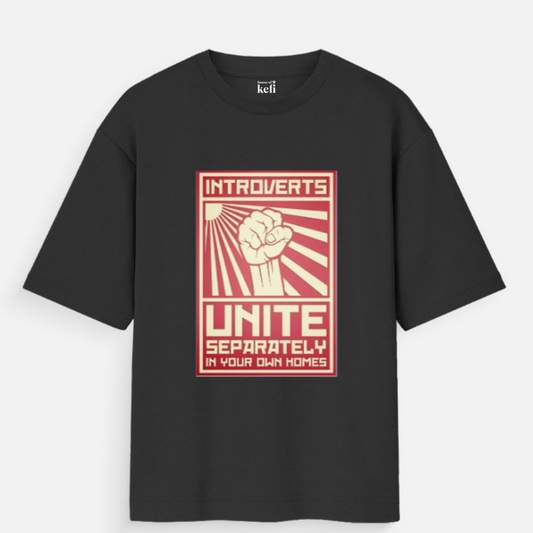 Introvert Humour Unisex Oversized Cotton T-Shirt