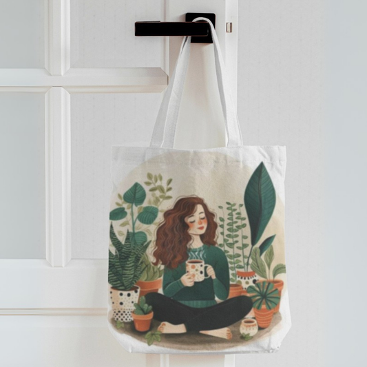 Morning Brew Canvas Tote Bag with Zipper
