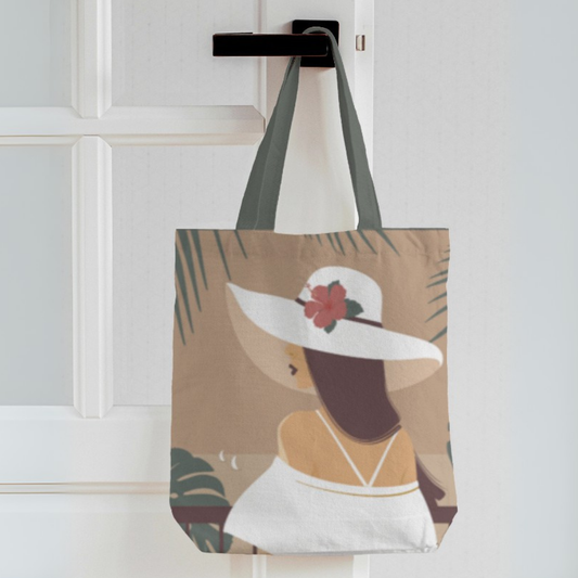 Tropical Muse Canvas Tote Bag with Zipper
