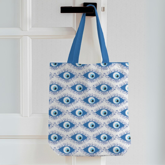 Ocean Mist Evil Eye Canvas Tote Bag