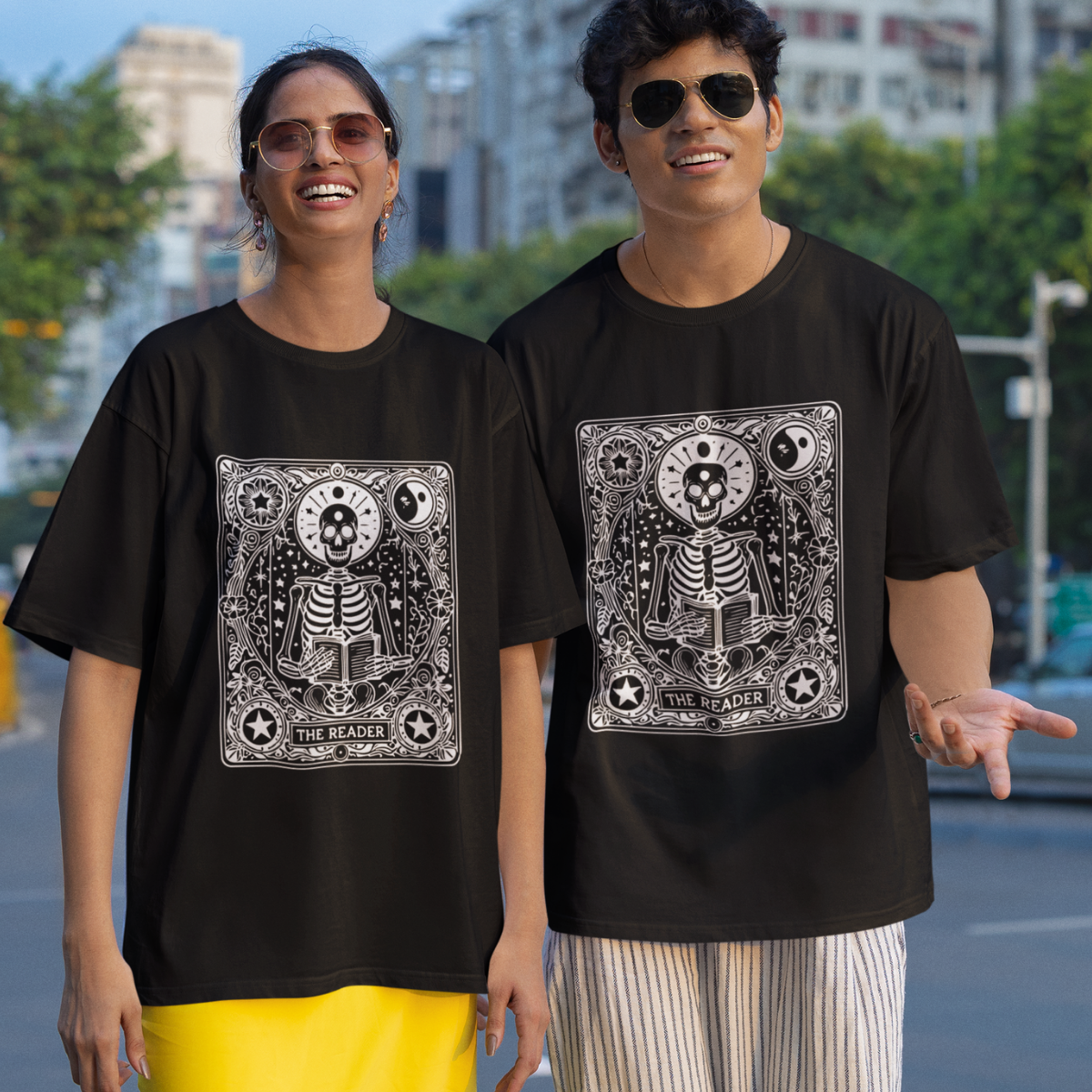The Reader Tarot Unisex Oversized Cotton T-Shirt