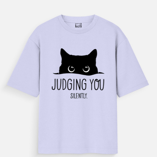Judging You Silently Unisex Oversized Cotton T-Shirt