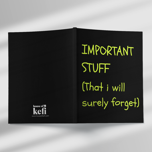 Important Stuff (That I Will Surely Forget) A5 Notebook