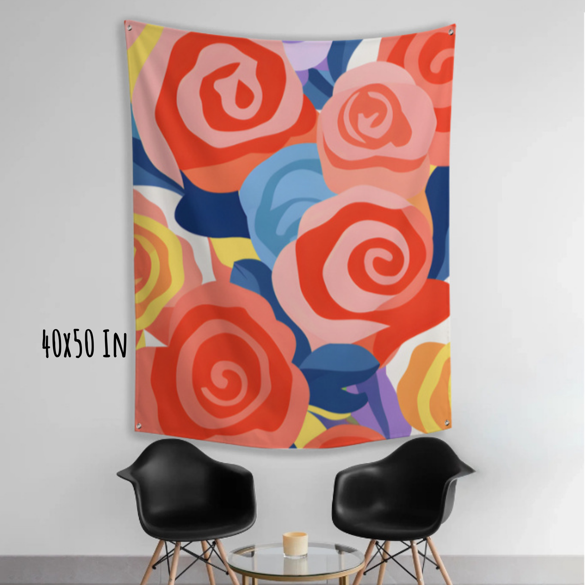 Bold Petal Play Fabric Wall Tapestry