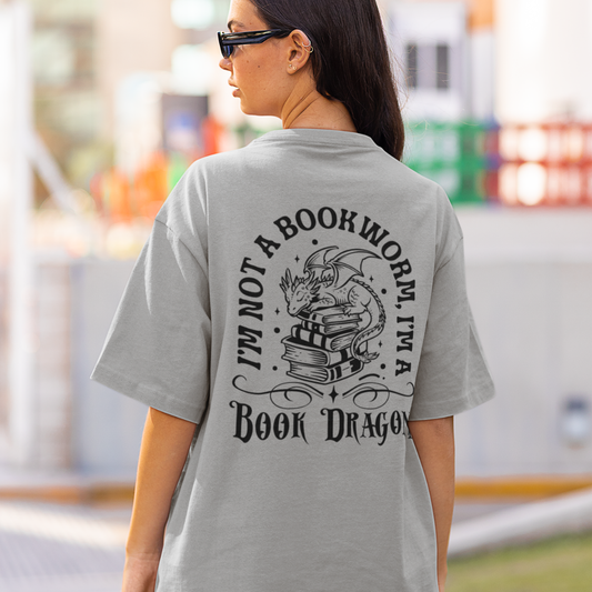 Book Dragon Unisex Oversized Cotton T-Shirt