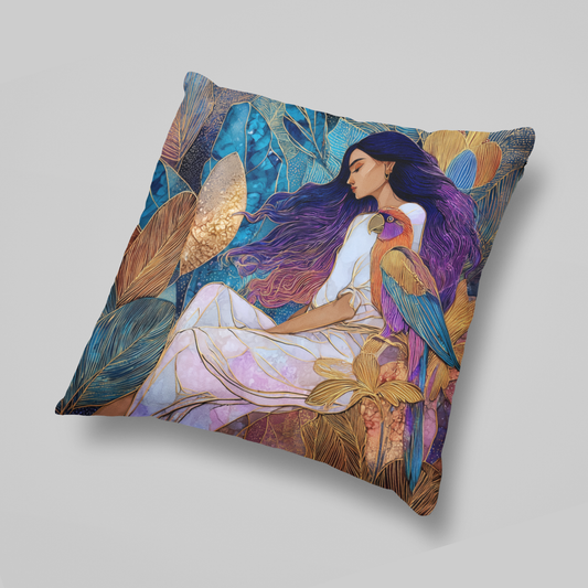 Midnight Bloom Muse Boho Cushion Cover