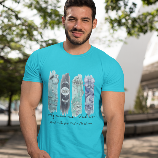 Aquarius Vibes Unisex Relaxed Fit Cotton T-Shirt