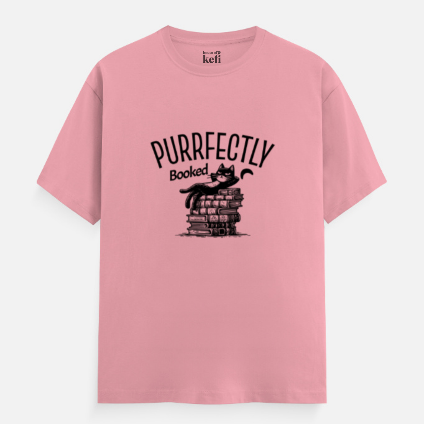Purrfectly Booked Unisex Relaxed Fit Cotton T-Shirt