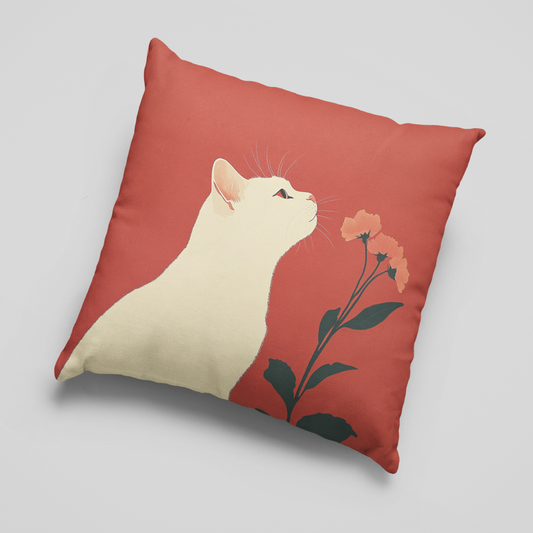 Boho Blush Bloom Cat Cushion Cover