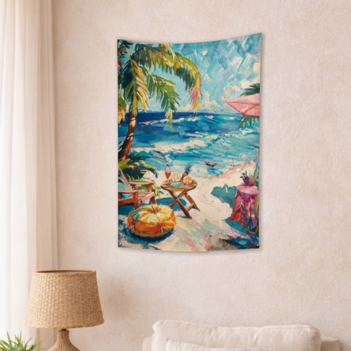 Slow Summer by the Sea Fabric Wall Tapestry