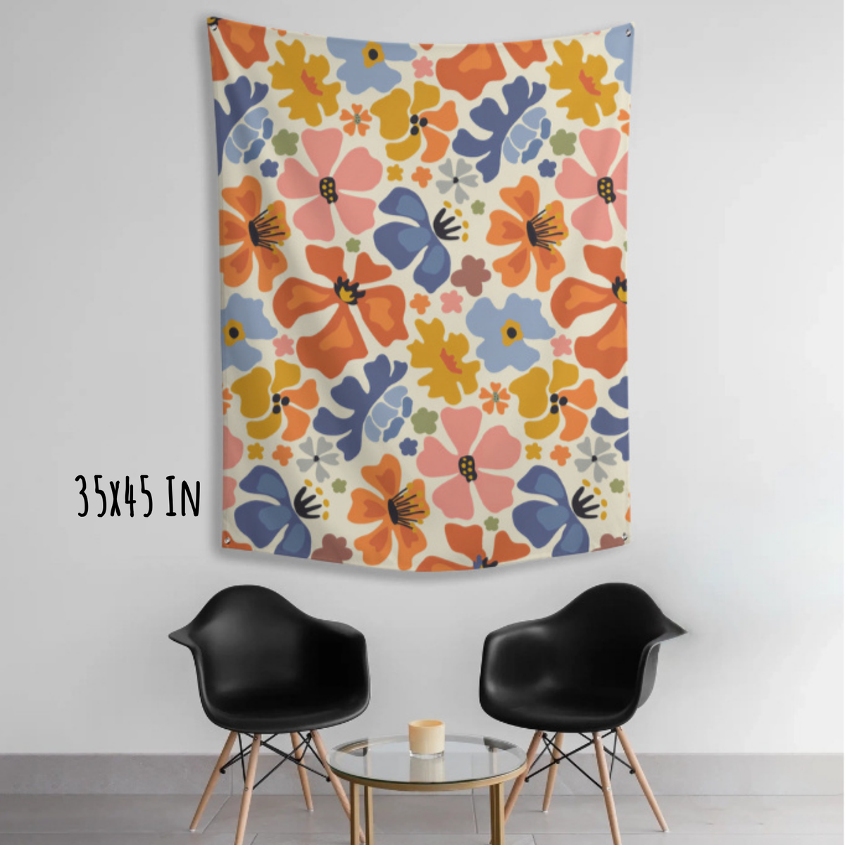 Soft Bloom Pattern Fabric Wall Tapestry