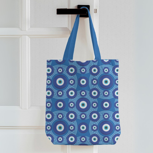 Celestial Circles Evil Eye Canvas Tote Bag