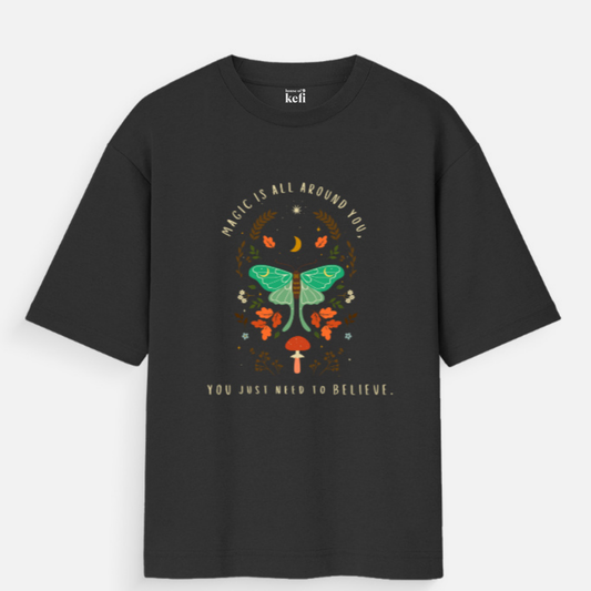 Believe in Magic Unisex Oversized Cotton T-Shirt