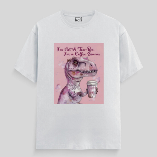 Coffee Saurus Unisex Relaxed Fit Cotton T-Shirt