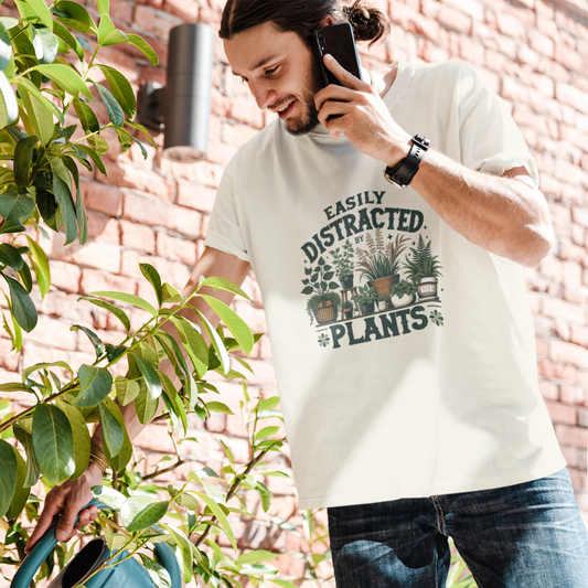 Easily Distracted by Plants Unisex Relaxed Fit T-Shirt