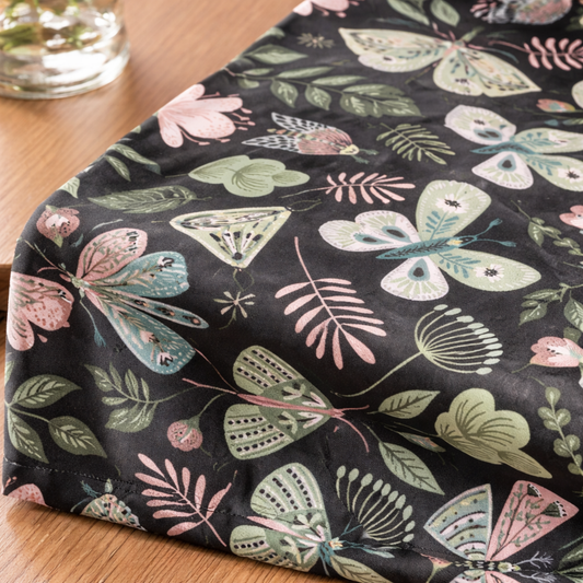 Midnight Boho Butterfly Garden Table Runner