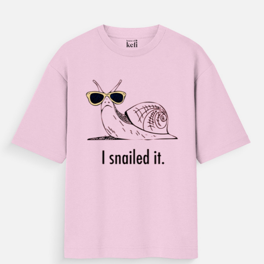 I Snailed It Unisex Oversized Cotton T-Shirt