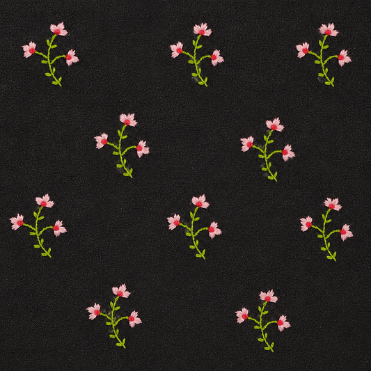 Boho Tiny Blooms Hand-Embroidered Tote Bag