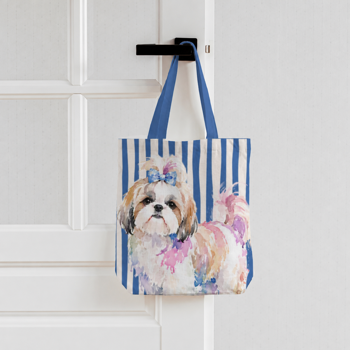 Pretty in Bows Shih Tzu Tote Bag With Zipper
