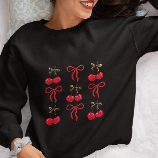 Cherry Bow Babe Sweatshirt