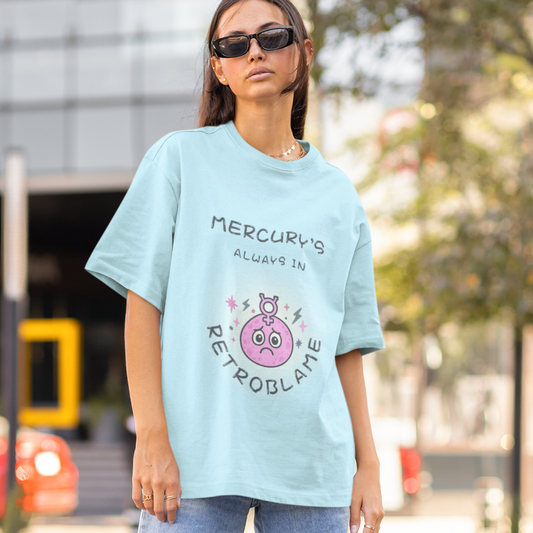 Mercury’s Always in Retroblame Unisex Oversized Cotton T-Shirt