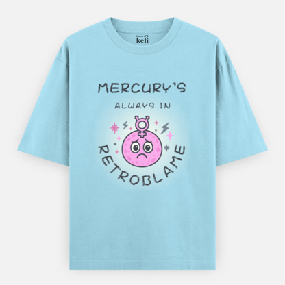 Mercury’s Always in Retroblame Unisex Oversized Cotton T-Shirt
