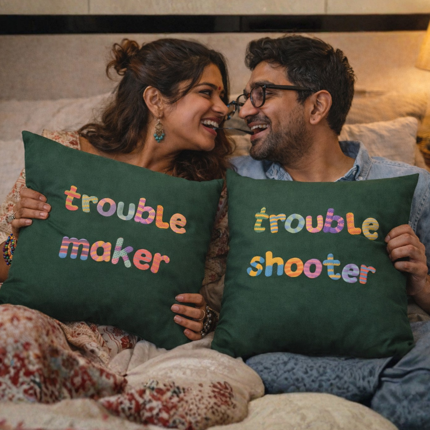 Troublemaker × Troubleshooter Couple Cushion Cover Set