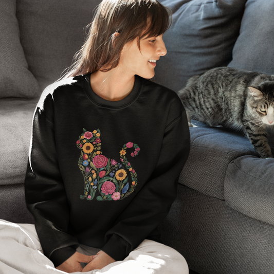 Boho Floral Cat Sweatshirt