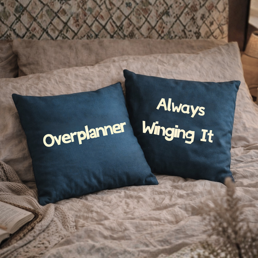Overplanner × Always Winging It Couple Cushion Cover Set