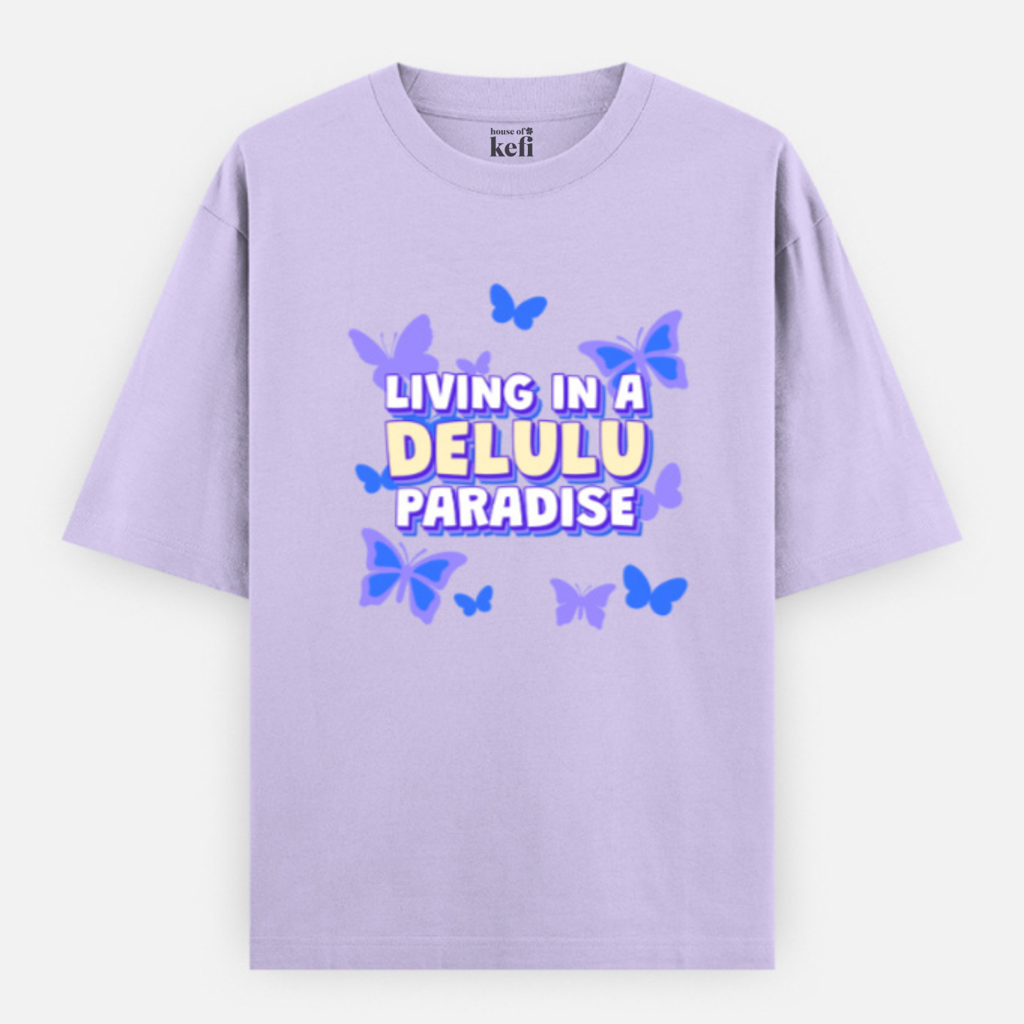 Living in a Delulu Paradise Unisex Oversized Premium Cotton T-Shirt
