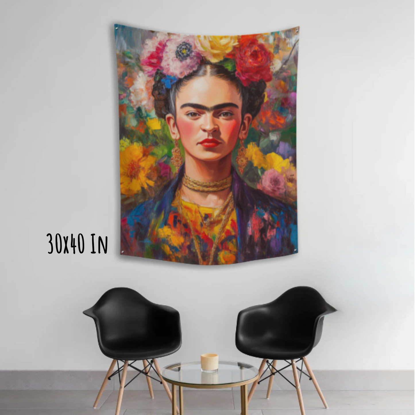 Unapologetic Bloom Frida Kahlo Inspired Fabric Wall Tapestry