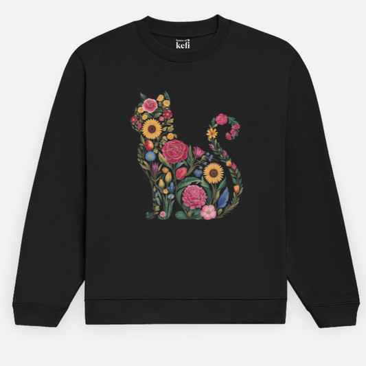 Boho Floral Cat Sweatshirt