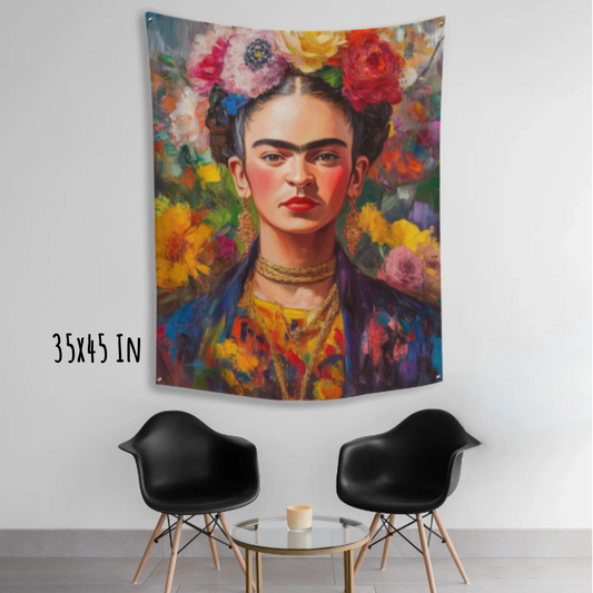 Unapologetic Bloom Frida Kahlo Inspired Fabric Wall Tapestry