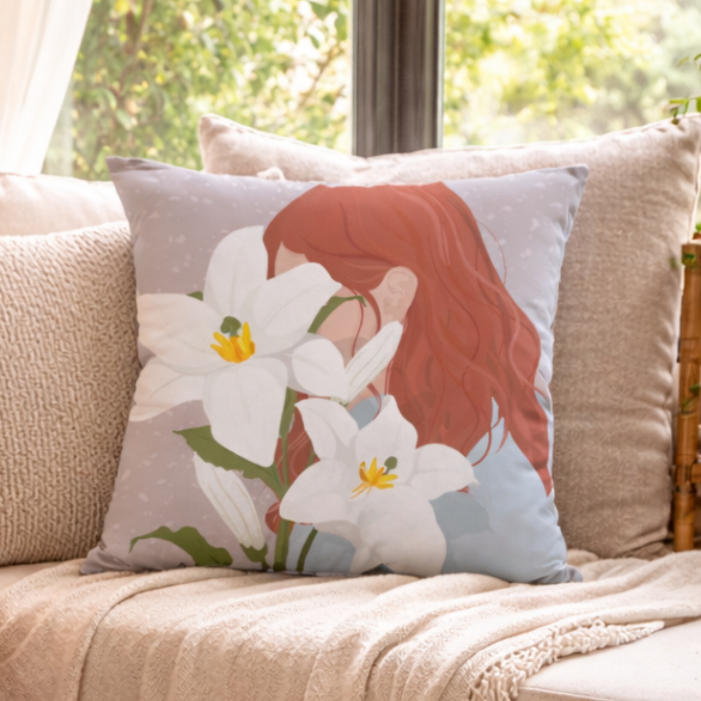 Veiled in Blooms Boho Cushion Cover
