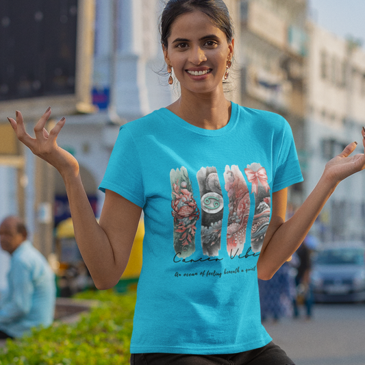 Cancer Vibes Unisex Relaxed Fit Cotton T-Shirt