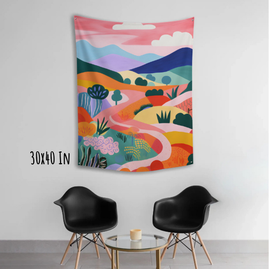 Where the Path Softens Fabric Wall Tapestry