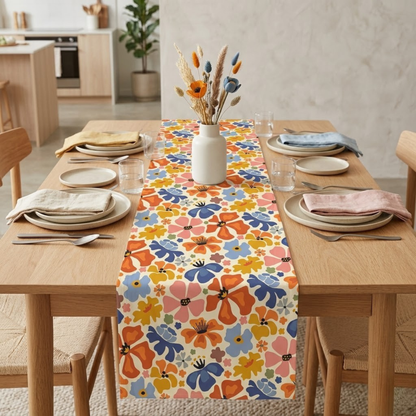 Boho Wildflower Garden Table Runner