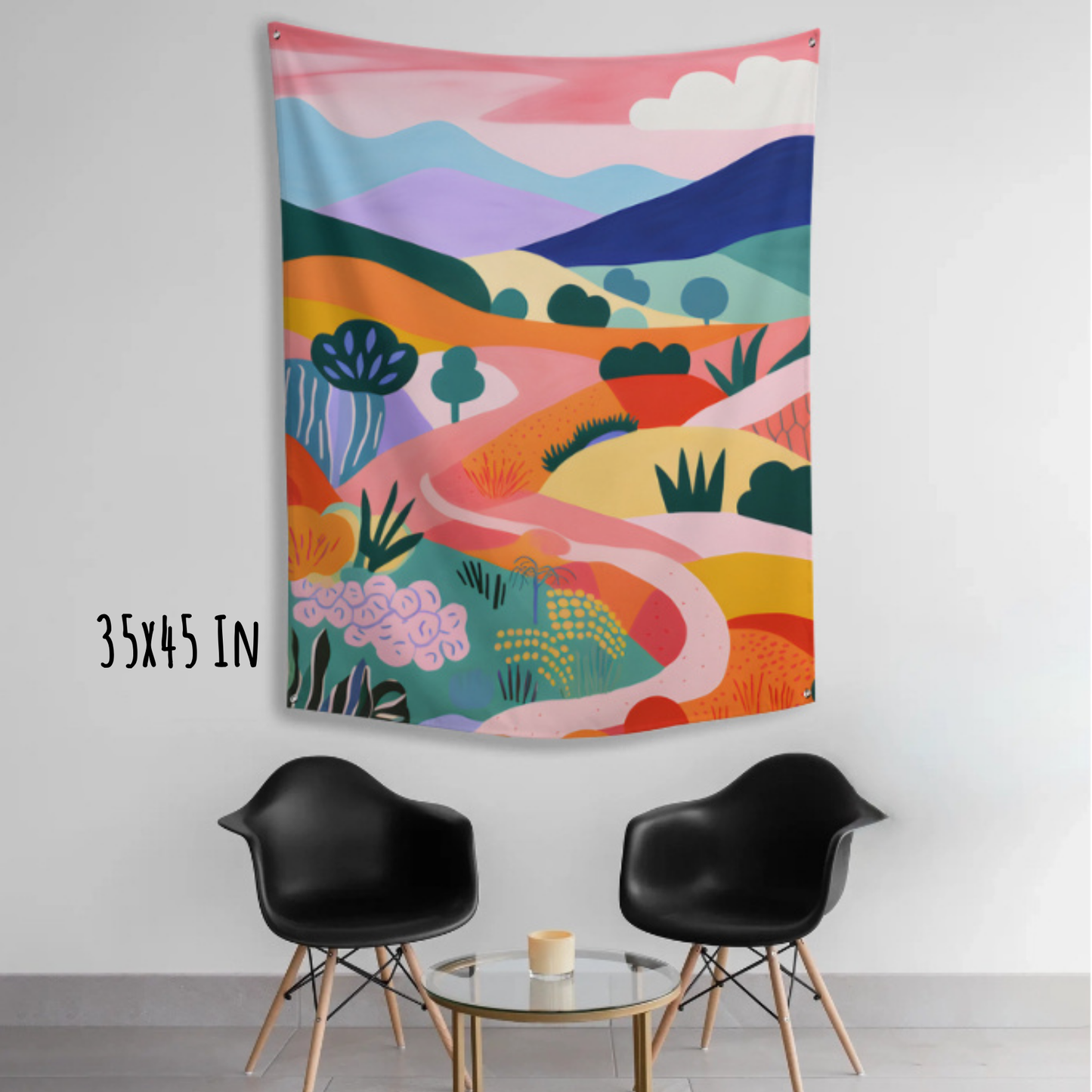 Where the Path Softens Fabric Wall Tapestry