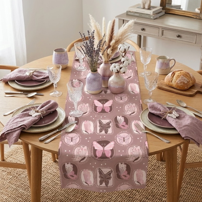 Vintage Boho Butterfly Medallion Table Runner