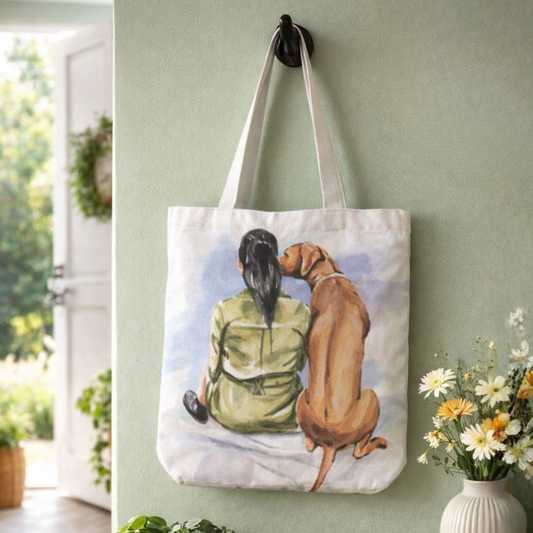 Forever Friend Canvas Tote Bag with Zipper