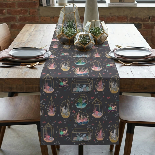 Boho Terrarium Garden Table Runner